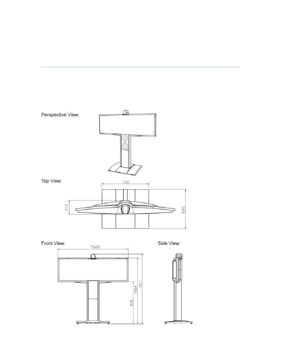 Appendix 15, Dimensions | TANDBERG 7000 MXP User Manual | Page 258 / 268