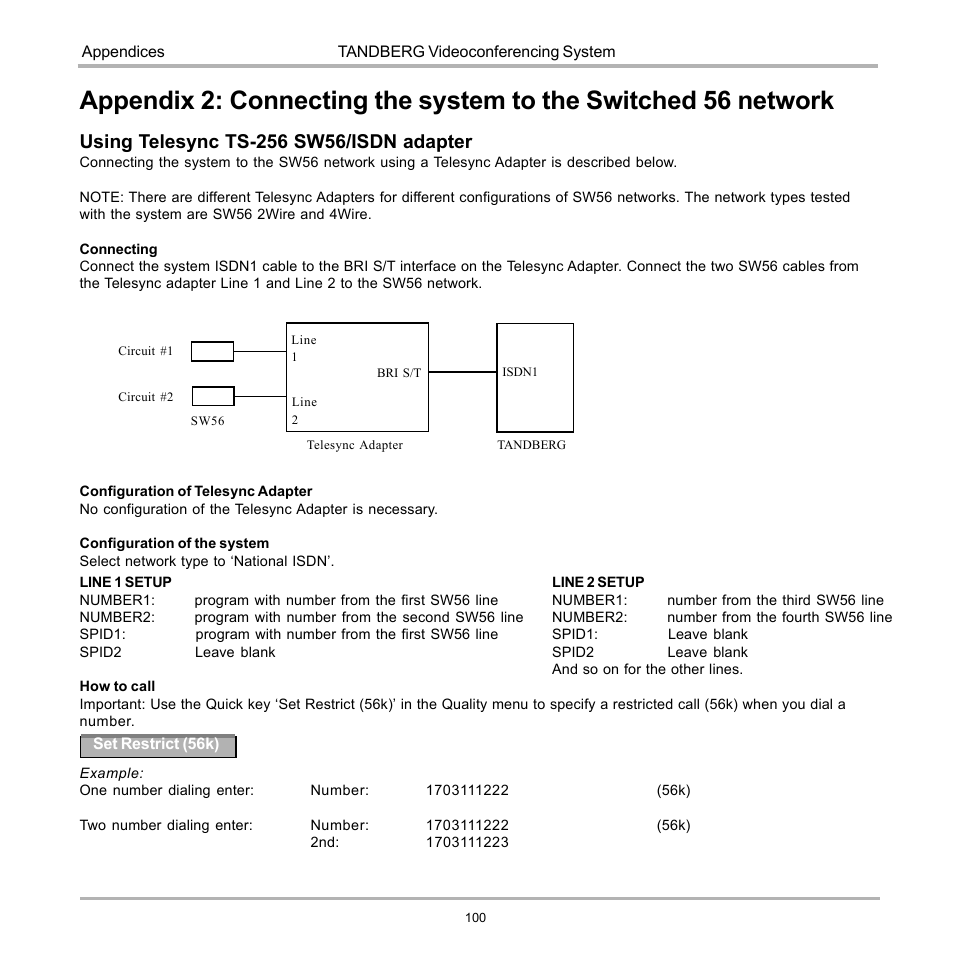 TANDBERG 990 User Manual | Page 100 / 111