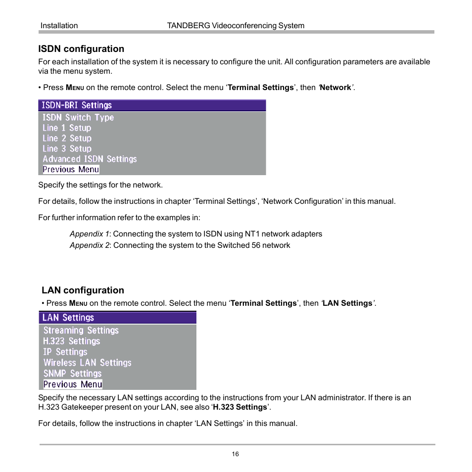 TANDBERG 990 User Manual | Page 16 / 111