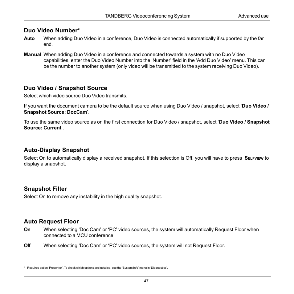 TANDBERG 990 User Manual | Page 47 / 111