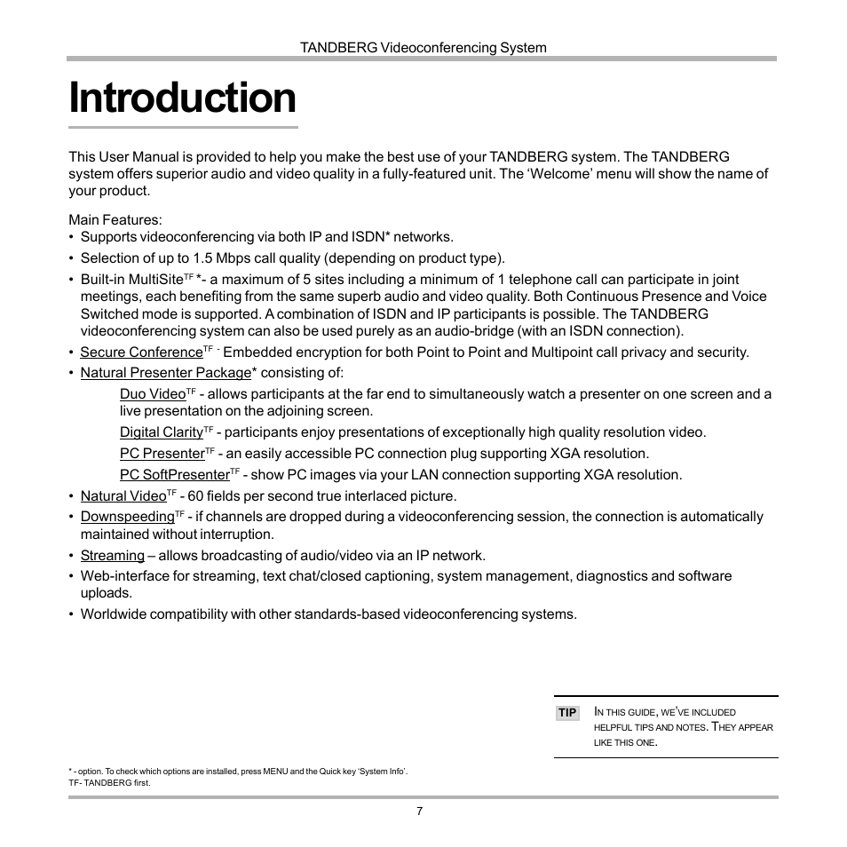 Introduction | TANDBERG 990 User Manual | Page 7 / 111