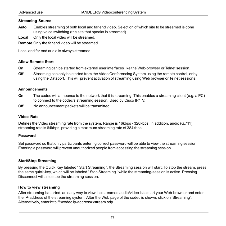 TANDBERG 990 User Manual | Page 72 / 111