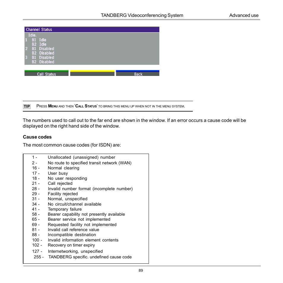 TANDBERG 990 User Manual | Page 89 / 111