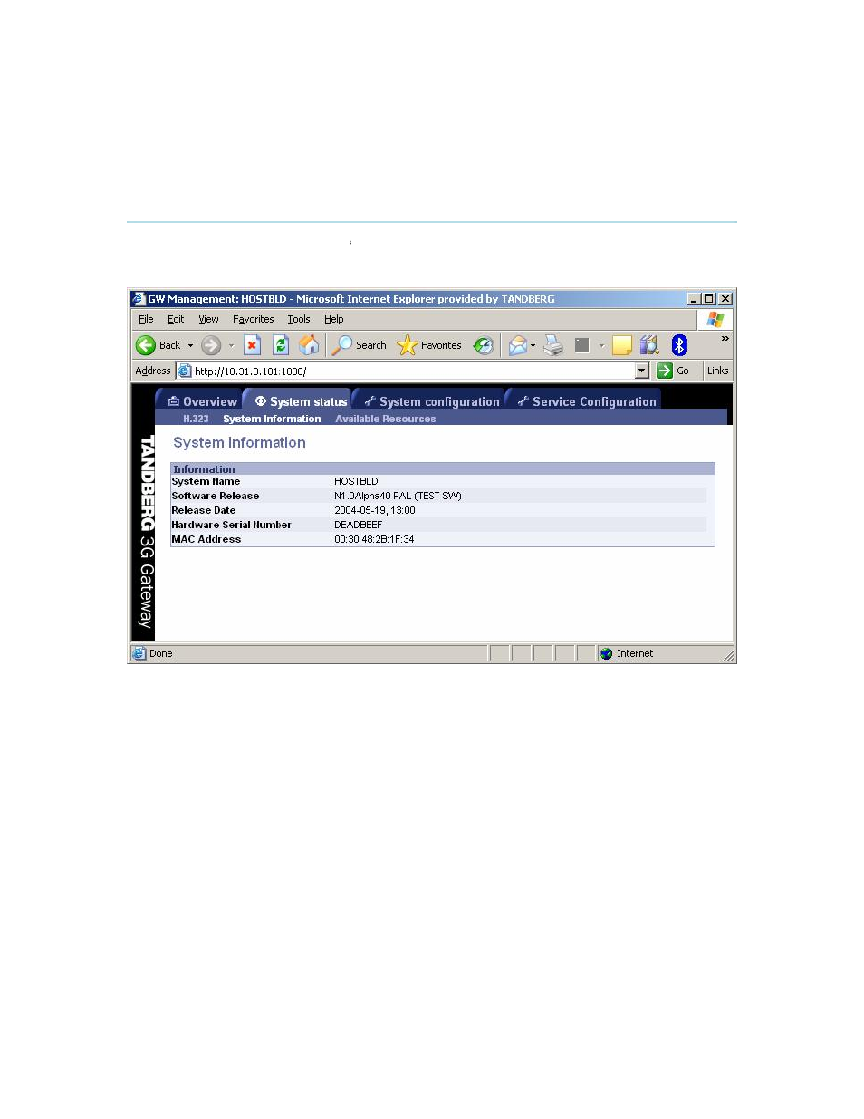 System information, 3 system information | TANDBERG D13841.01 User Manual | Page 30 / 54