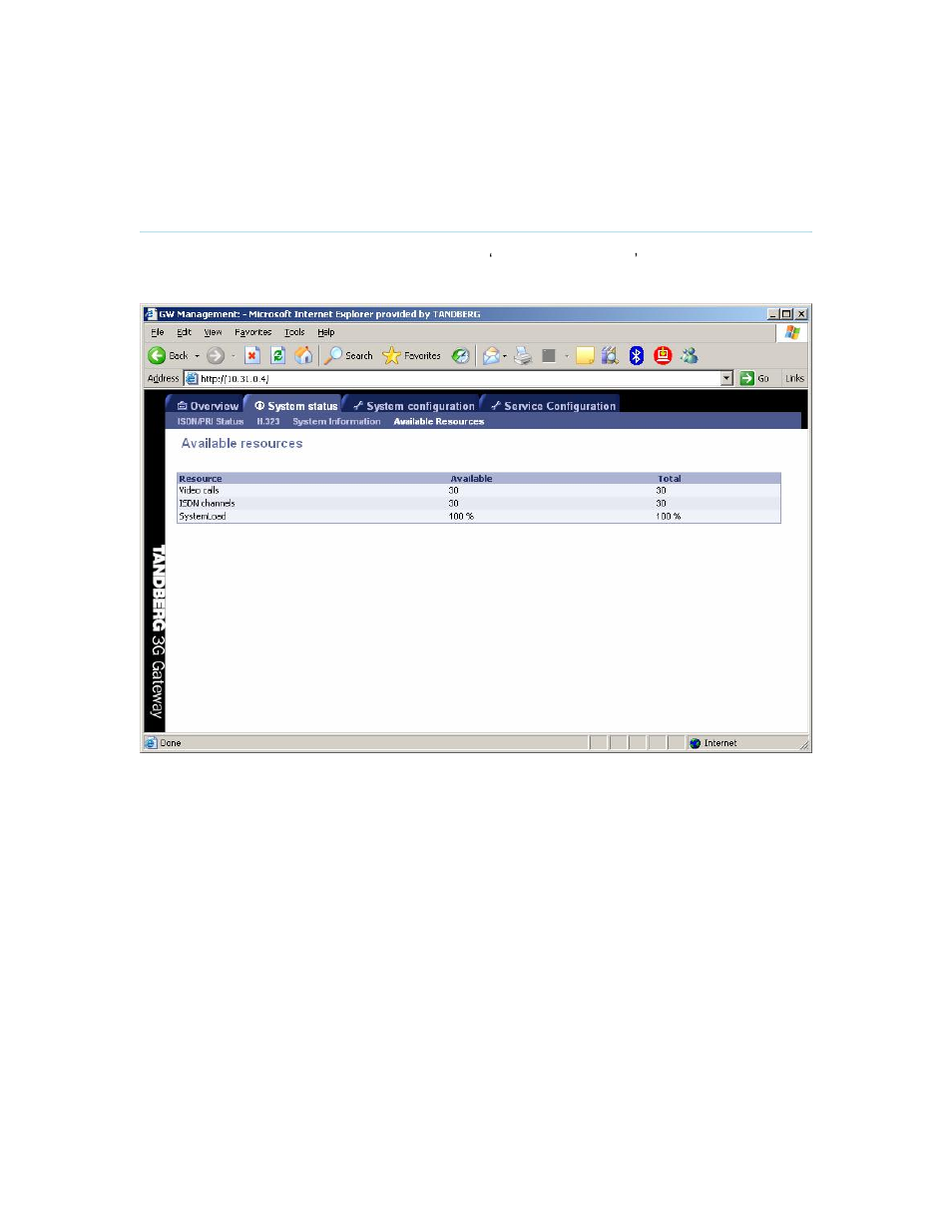 Available resources, 4 available resources | TANDBERG D13841.01 User Manual | Page 31 / 54