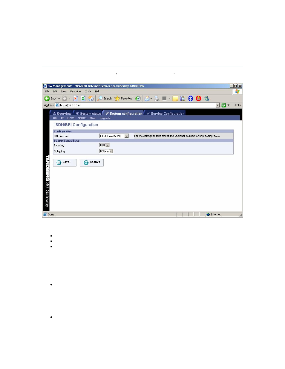 Bri configuration, 2 bri configuration | TANDBERG D13841.01 User Manual | Page 35 / 54