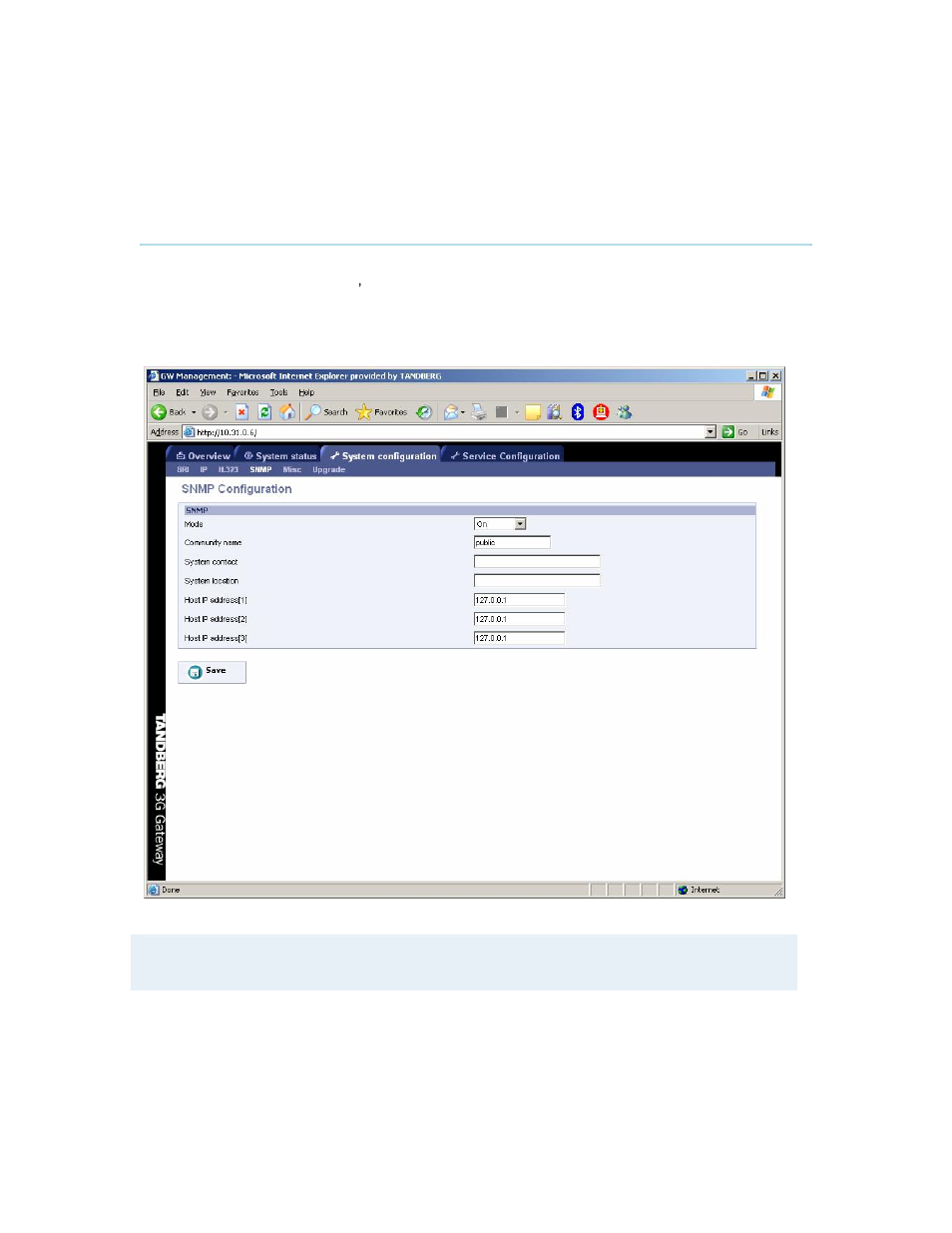 Snmp configuration, 4 snmp configuration | TANDBERG D13841.01 User Manual | Page 41 / 54