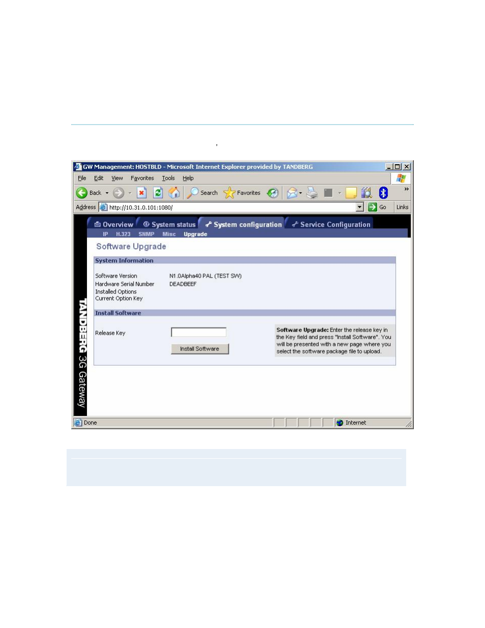 Software upgrade, 6 software upgrade | TANDBERG D13841.01 User Manual | Page 45 / 54