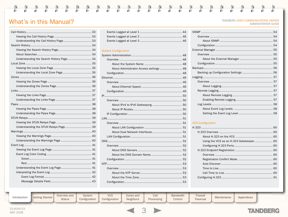 What’s in this manual | TANDBERG Security Camera User Manual | Page 3 / 247