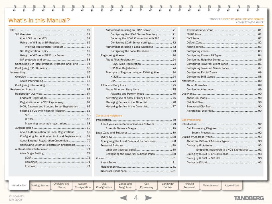 What’s in this manual | TANDBERG Security Camera User Manual | Page 4 / 247