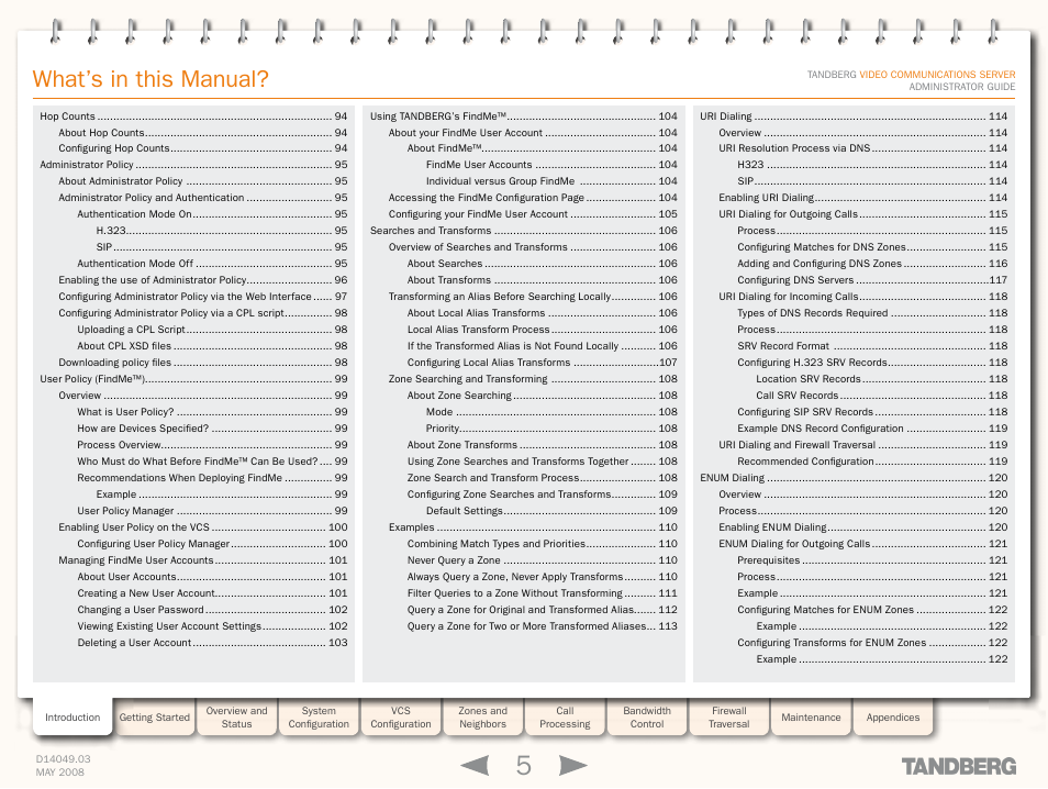 What’s in this manual | TANDBERG Security Camera User Manual | Page 5 / 247