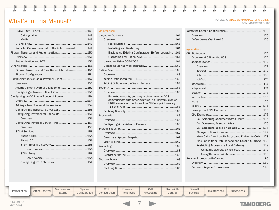 What’s in this manual | TANDBERG Security Camera User Manual | Page 7 / 247