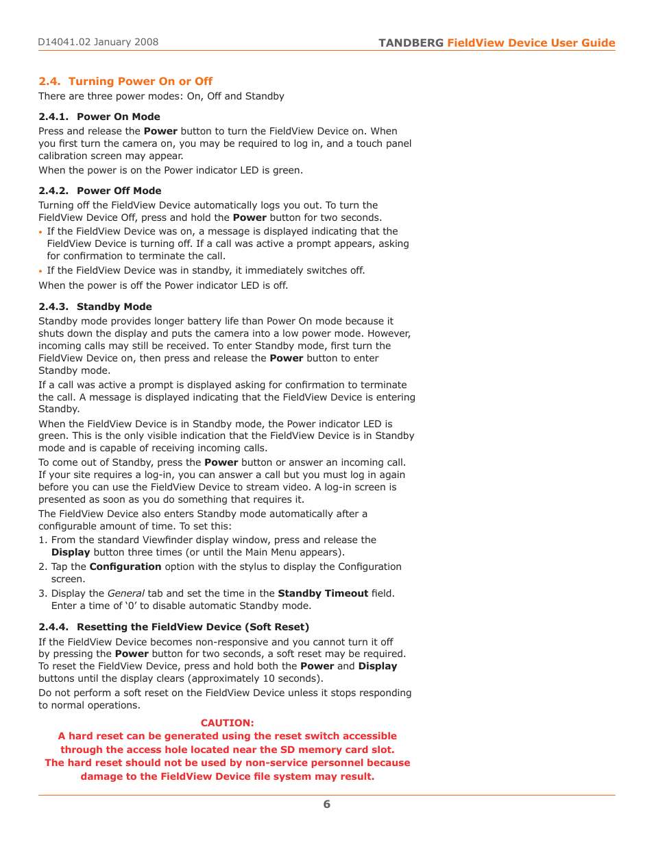 Turning power on or off | TANDBERG D14041.02 User Manual | Page 10 / 33