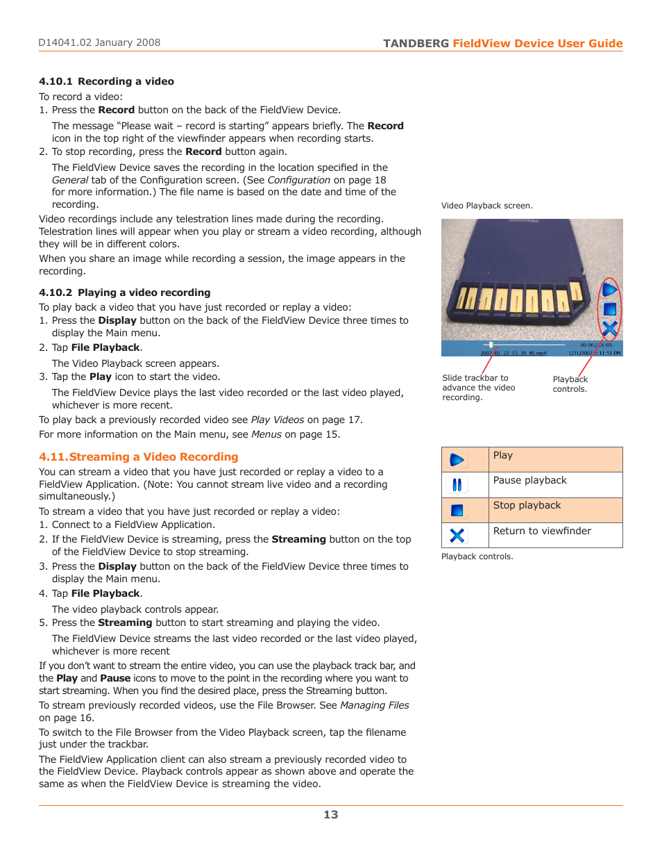 Streaming a video recording | TANDBERG D14041.02 User Manual | Page 17 / 33