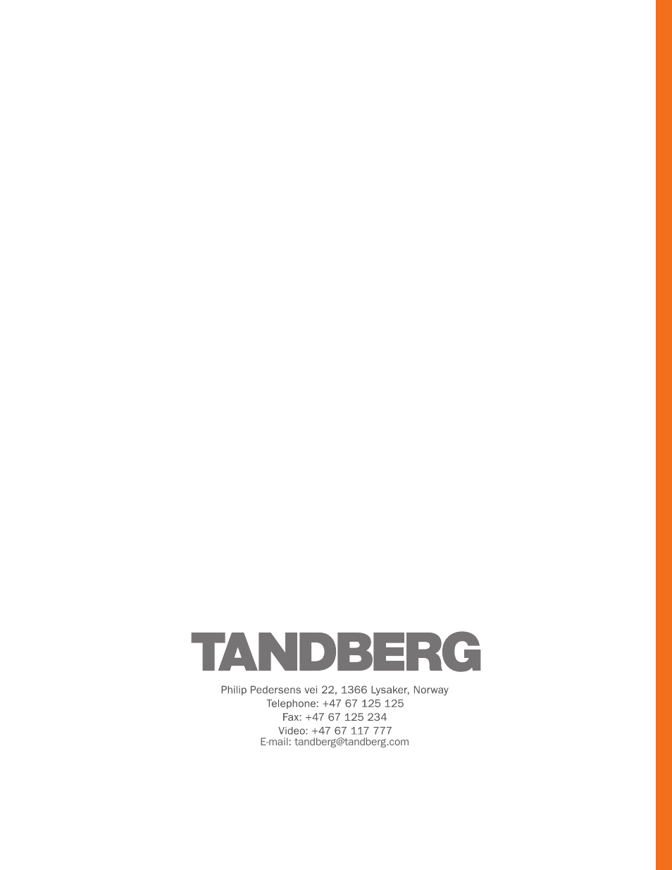 TANDBERG D14041.02 User Manual | Page 30 / 33