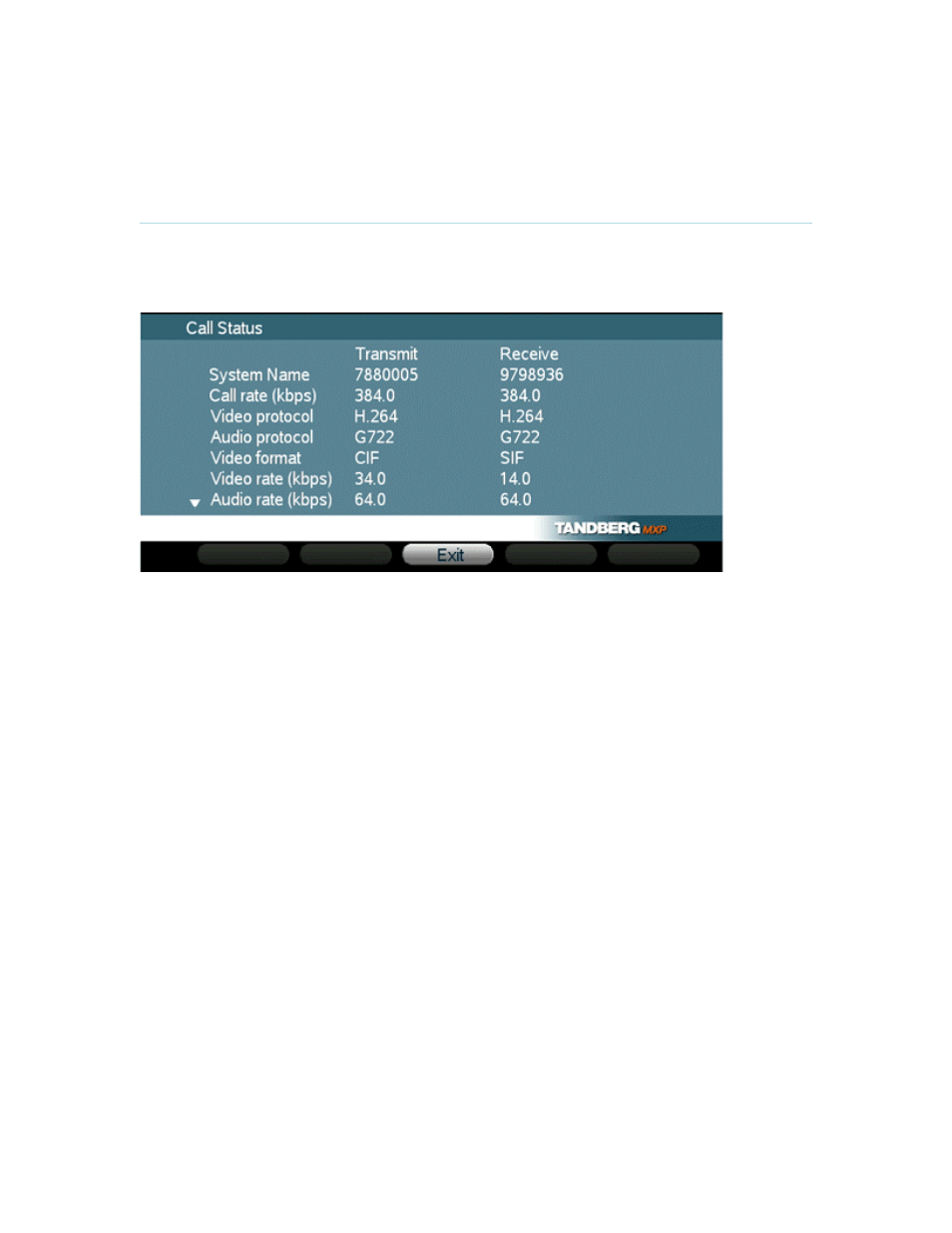 Call status, 2 call status | TANDBERG MXP 550 User Manual | Page 52 / 79
