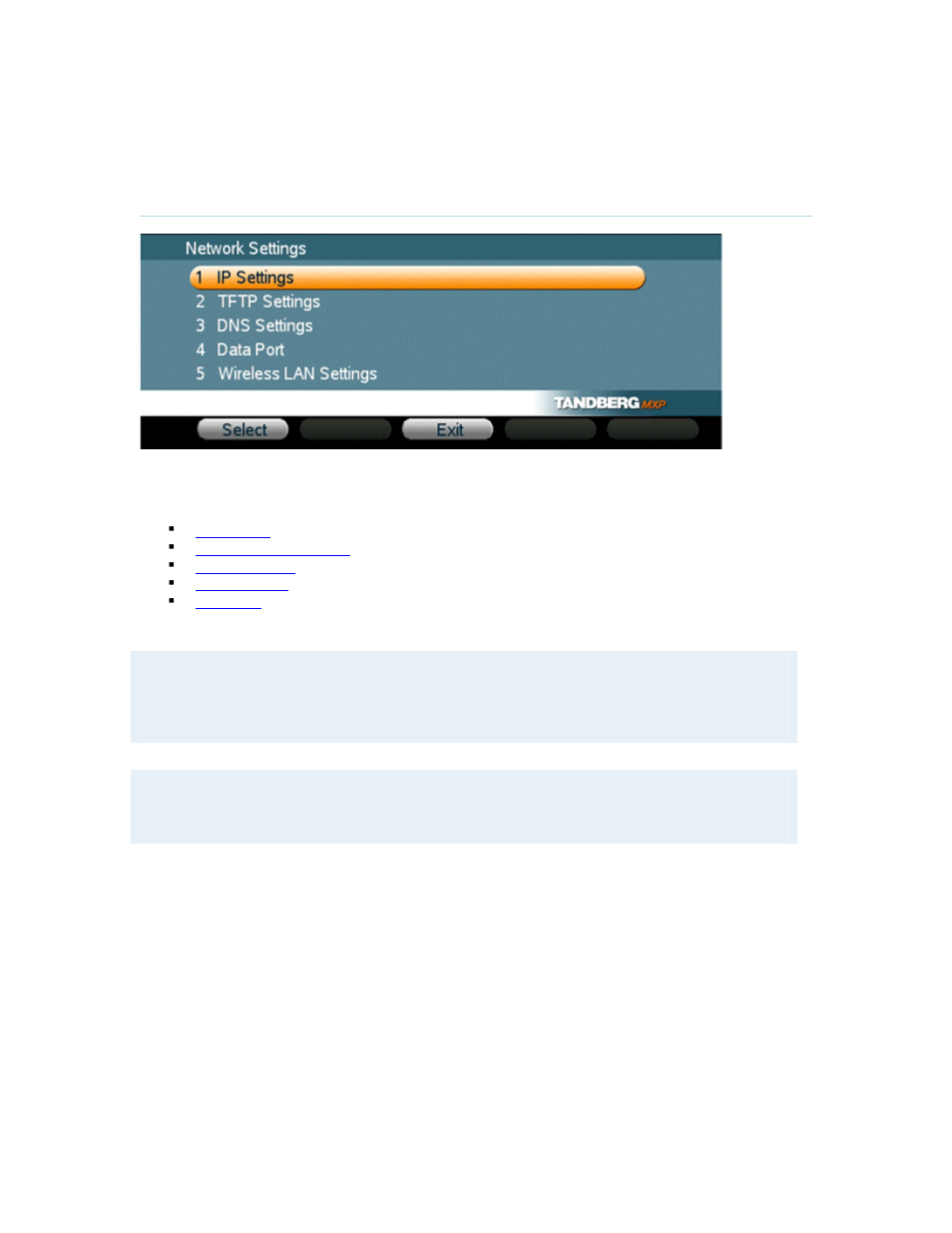 Network settings, 2 network settings | TANDBERG MXP 550 User Manual | Page 55 / 79