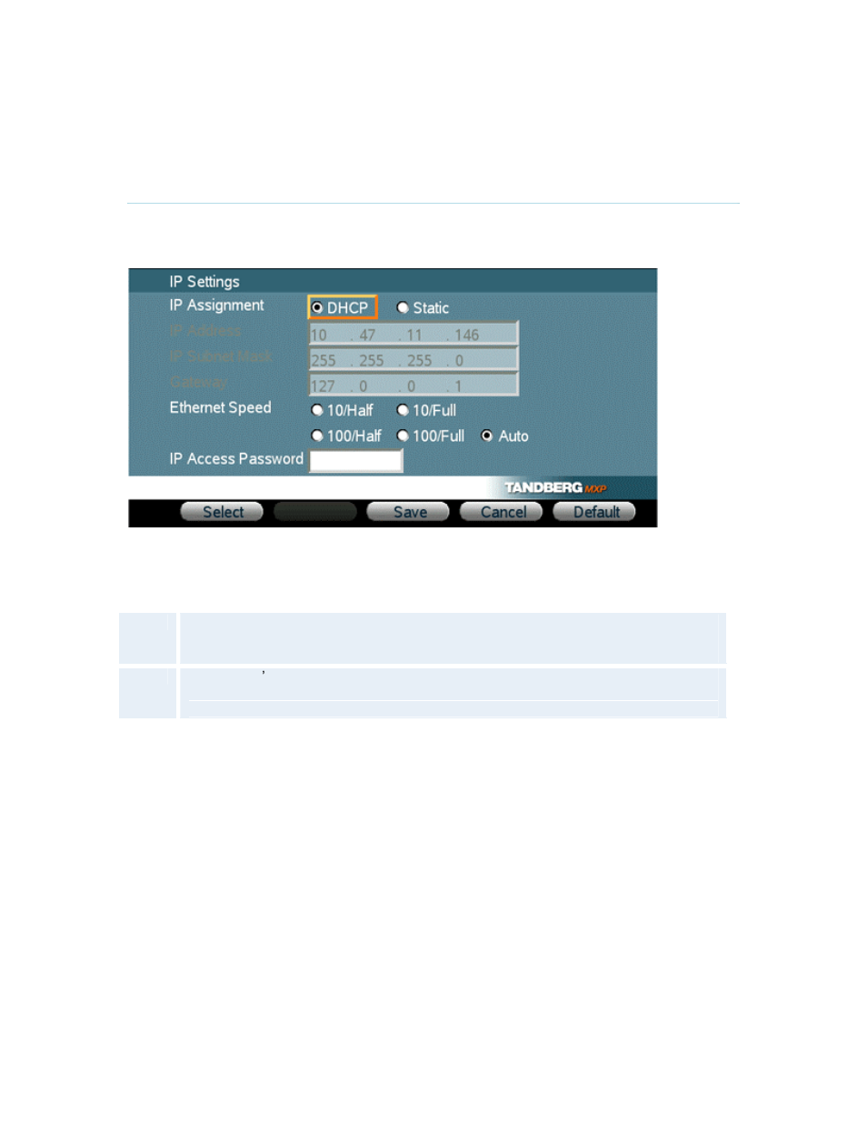 Ip settings, 1 ip settings | TANDBERG MXP 550 User Manual | Page 56 / 79