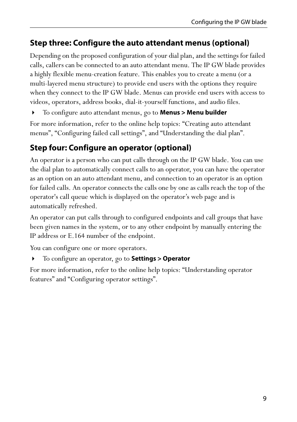 Step four: configure an operator (optional) | TANDBERG MSE 8350 User Manual | Page 13 / 17