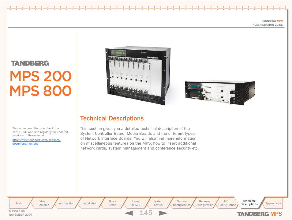 Technical descriptions | TANDBERG Media Processing System MPS 200 User Manual | Page 145 / 179