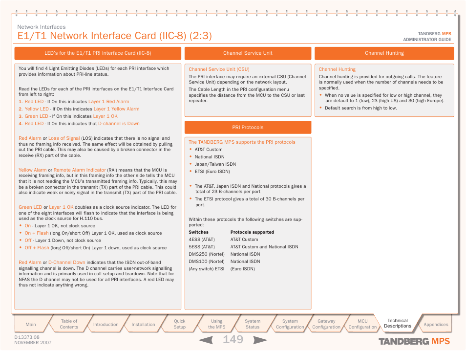 TANDBERG Media Processing System MPS 200 User Manual | Page 149 / 179