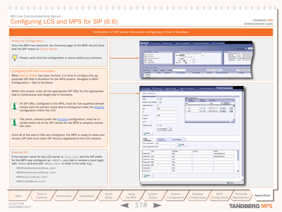 Configuring lcs and mps for sip (6:6) | TANDBERG Media Processing System MPS 200 User Manual | Page 178 / 179