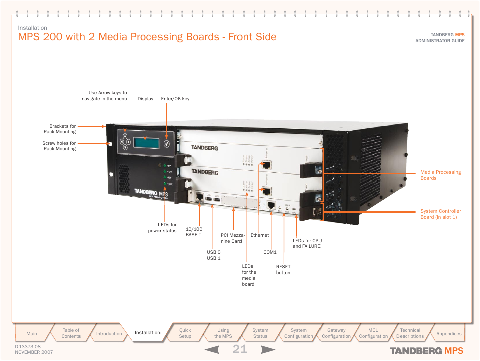 TANDBERG Media Processing System MPS 200 User Manual | Page 21 / 179