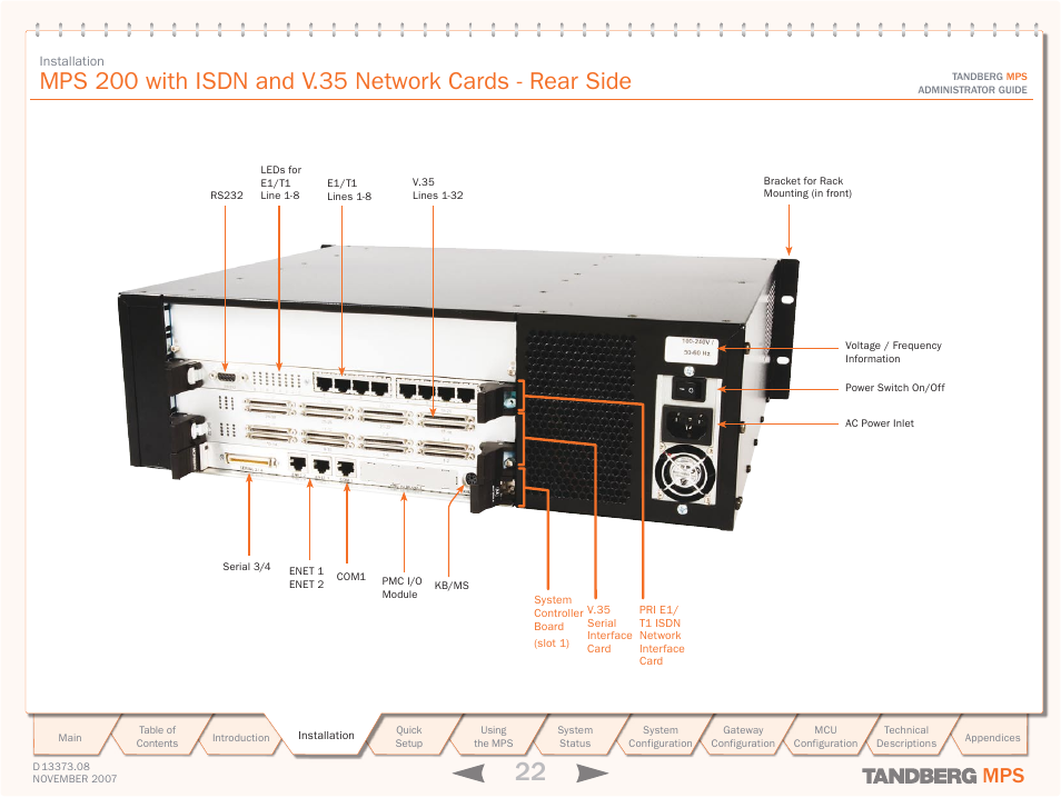 TANDBERG Media Processing System MPS 200 User Manual | Page 22 / 179