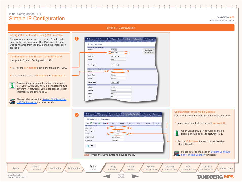 Simple ip configuration | TANDBERG Media Processing System MPS 200 User Manual | Page 32 / 179