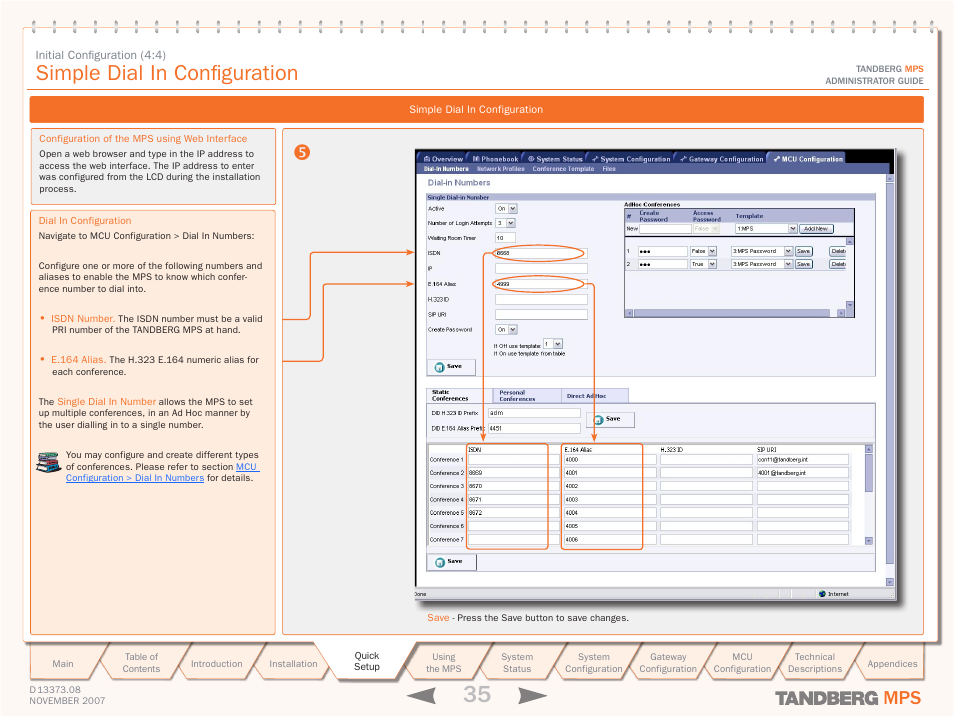Simple dial in configuration | TANDBERG Media Processing System MPS 200 User Manual | Page 35 / 179