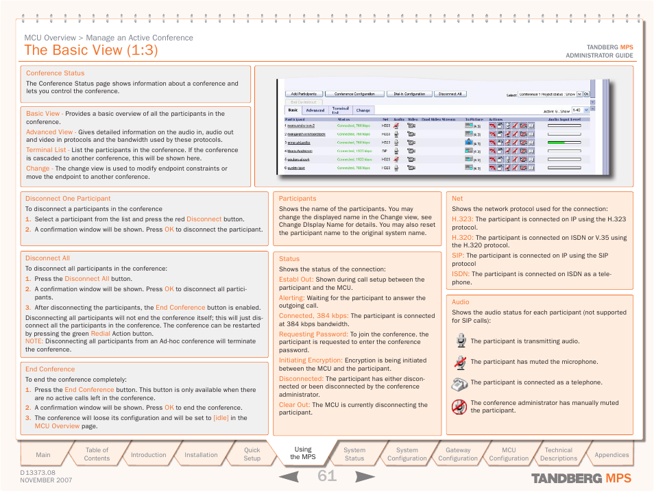 The basic view (1:3) | TANDBERG Media Processing System MPS 200 User Manual | Page 61 / 179