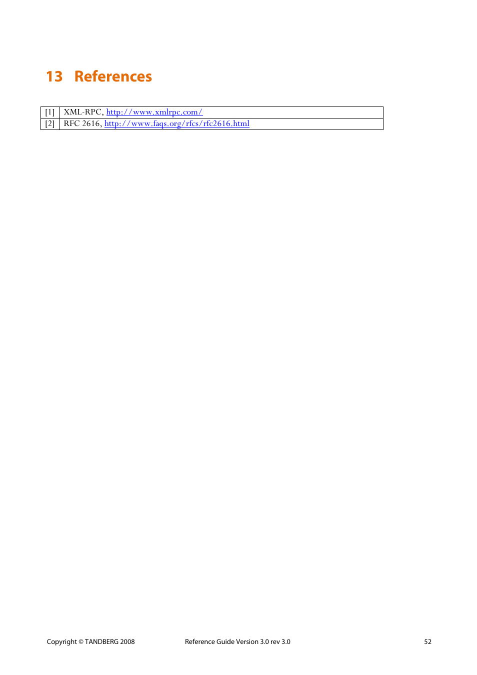 13 references | TANDBERG 3.0 User Manual | Page 56 / 66