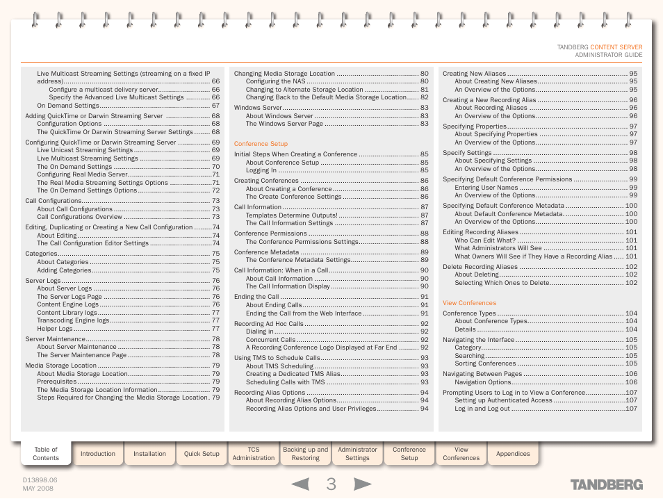 TANDBERG S3.1 User Manual | Page 3 / 131