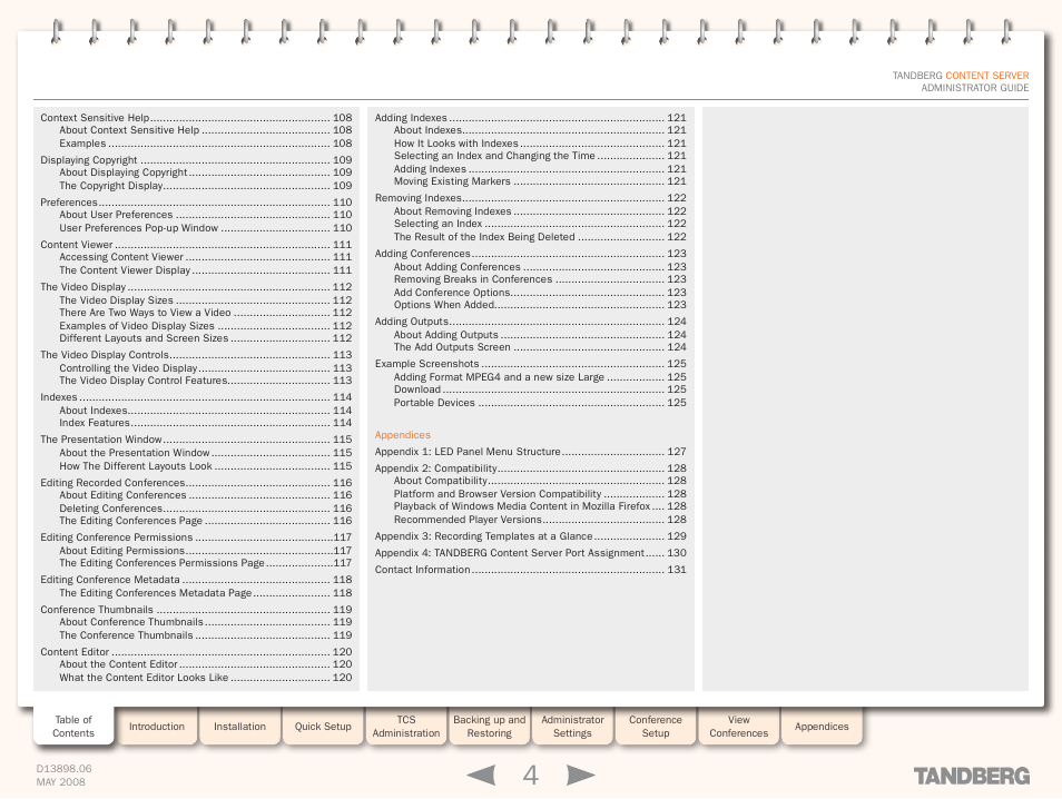 TANDBERG S3.1 User Manual | Page 4 / 131