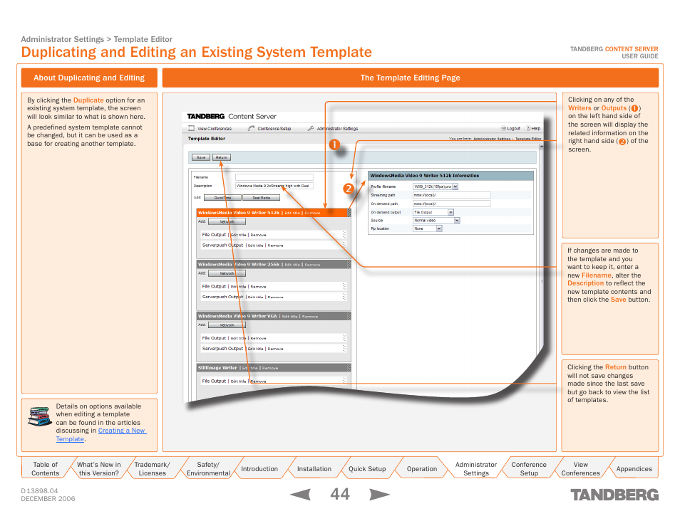 About duplicating and editing | TANDBERG CONTENT SERVER D13898.04 User Manual | Page 44 / 143