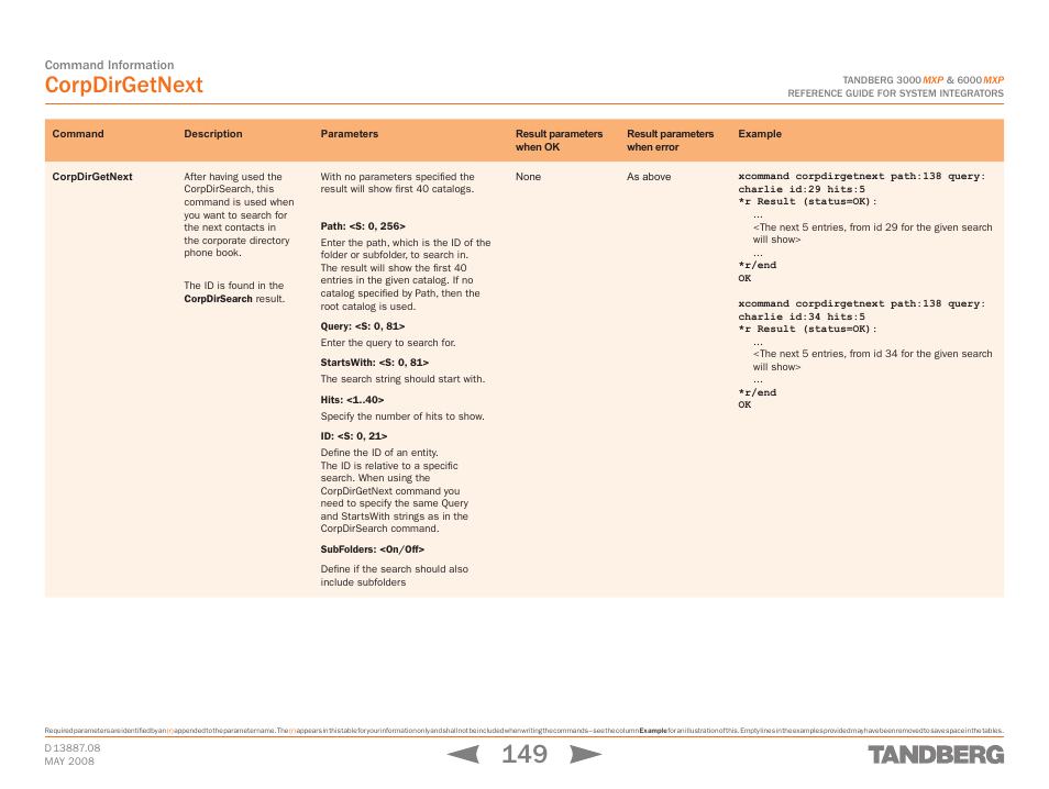 Corpdirgetnext | TANDBERG 6000MXP User Manual | Page 149 / 242