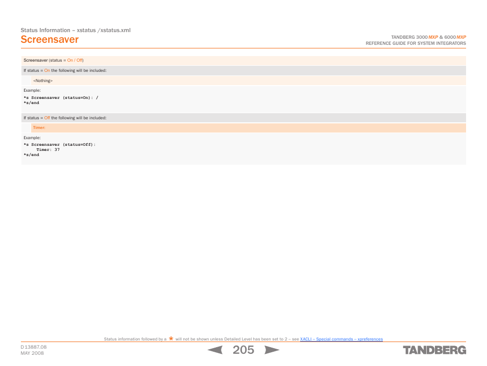 Screensaver | TANDBERG 6000MXP User Manual | Page 205 / 242