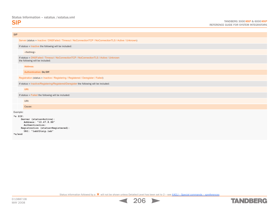TANDBERG 6000MXP User Manual | Page 206 / 242