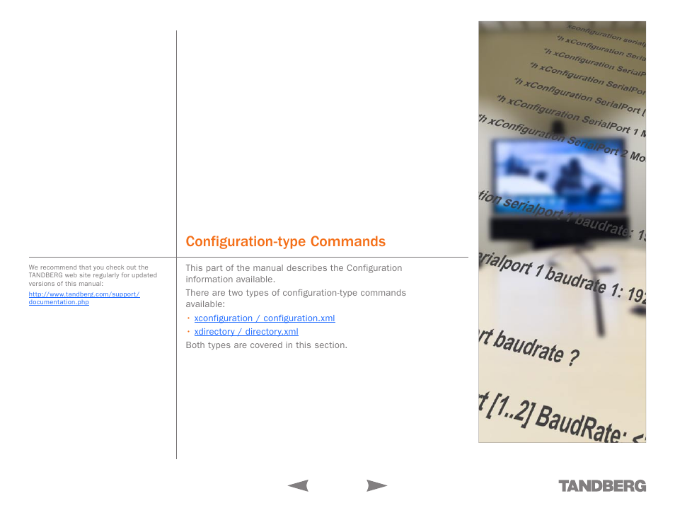 Configuration-type commands | TANDBERG 6000MXP User Manual | Page 64 / 242