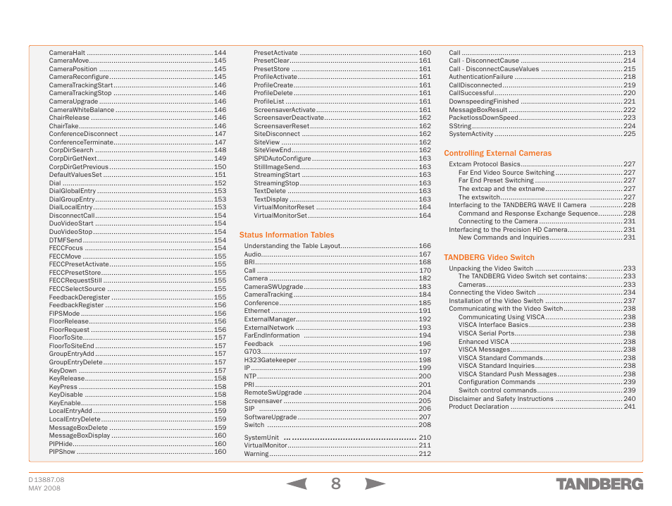 TANDBERG 6000MXP User Manual | Page 8 / 242