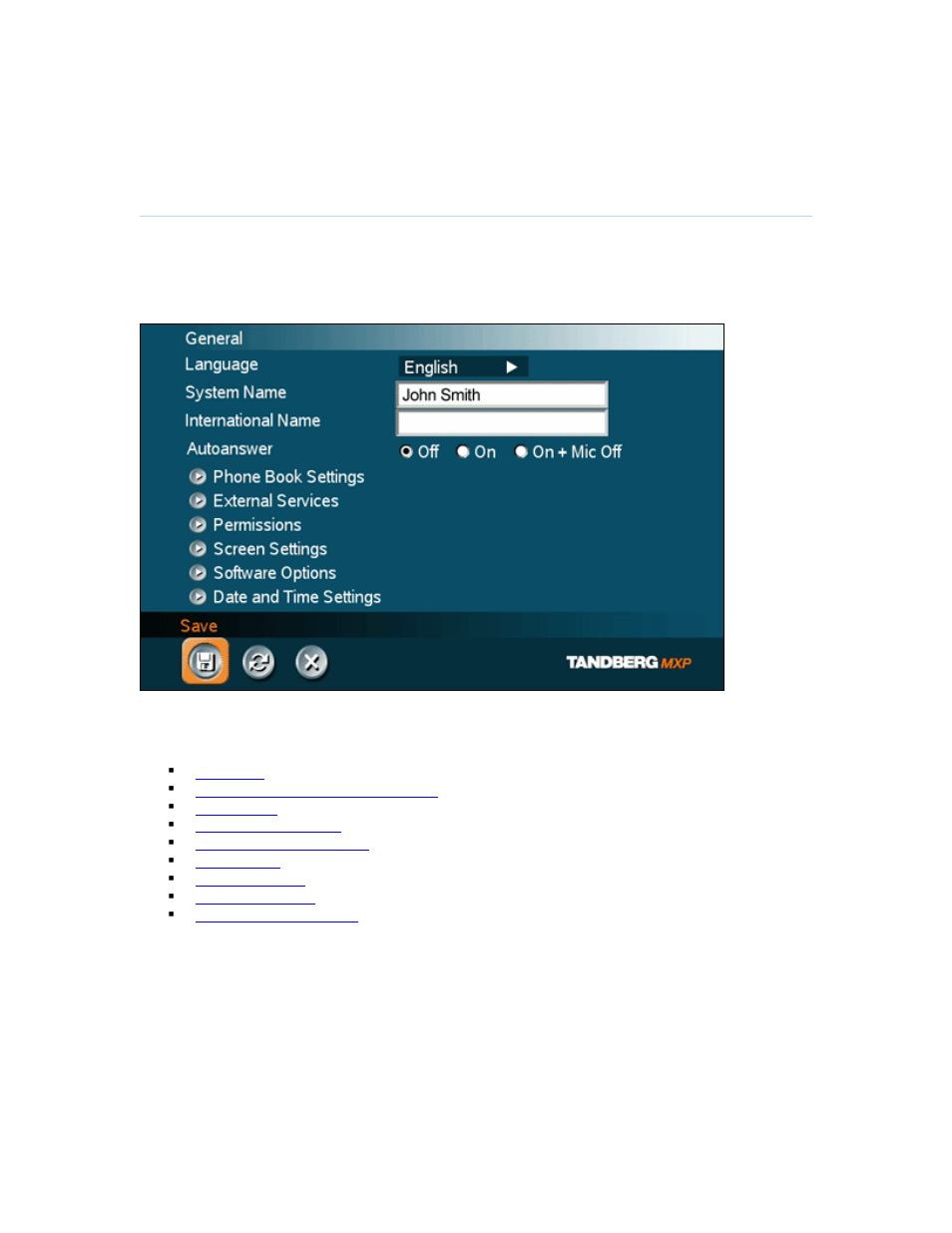 General settings, 1 general settings | TANDBERG Utility User Manual | Page 65 / 188