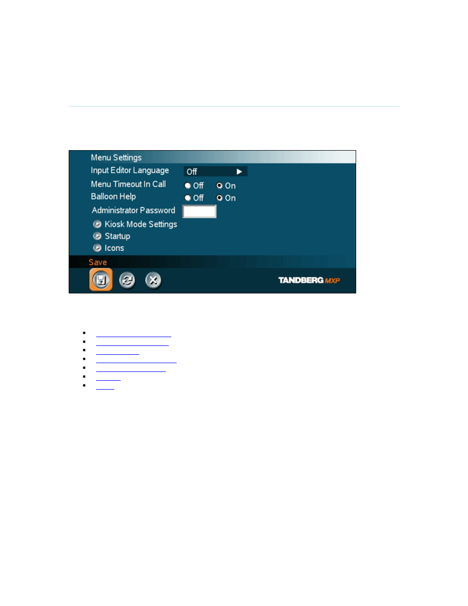 Menu settings, 2 menu settings | TANDBERG Utility User Manual | Page 82 / 188