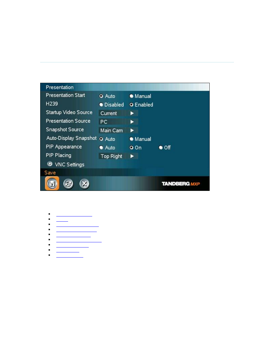 Presentation settings, 3 presentation settings | TANDBERG Utility User Manual | Page 93 / 188