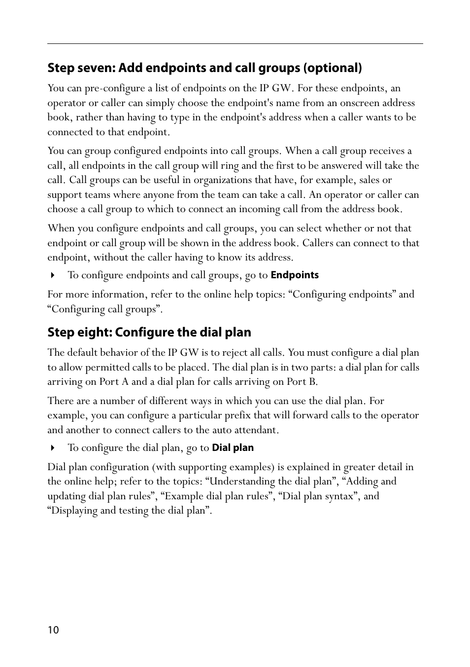 Step eight: configure the dial plan | TANDBERG IP GW 3500 User Manual | Page 14 / 18