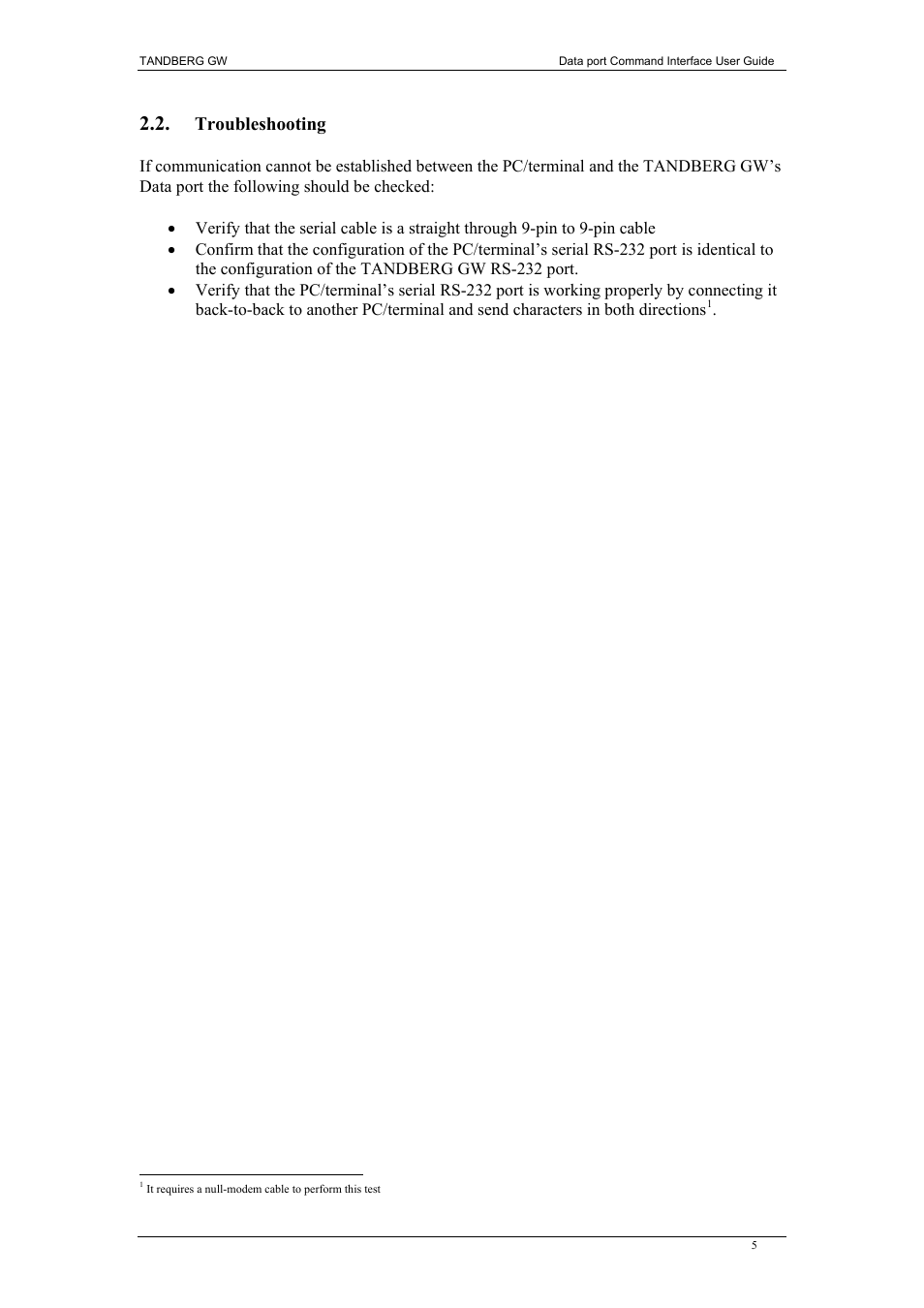 Troubleshooting, Roubleshooting | TANDBERG D1320202 User Manual | Page 5 / 32