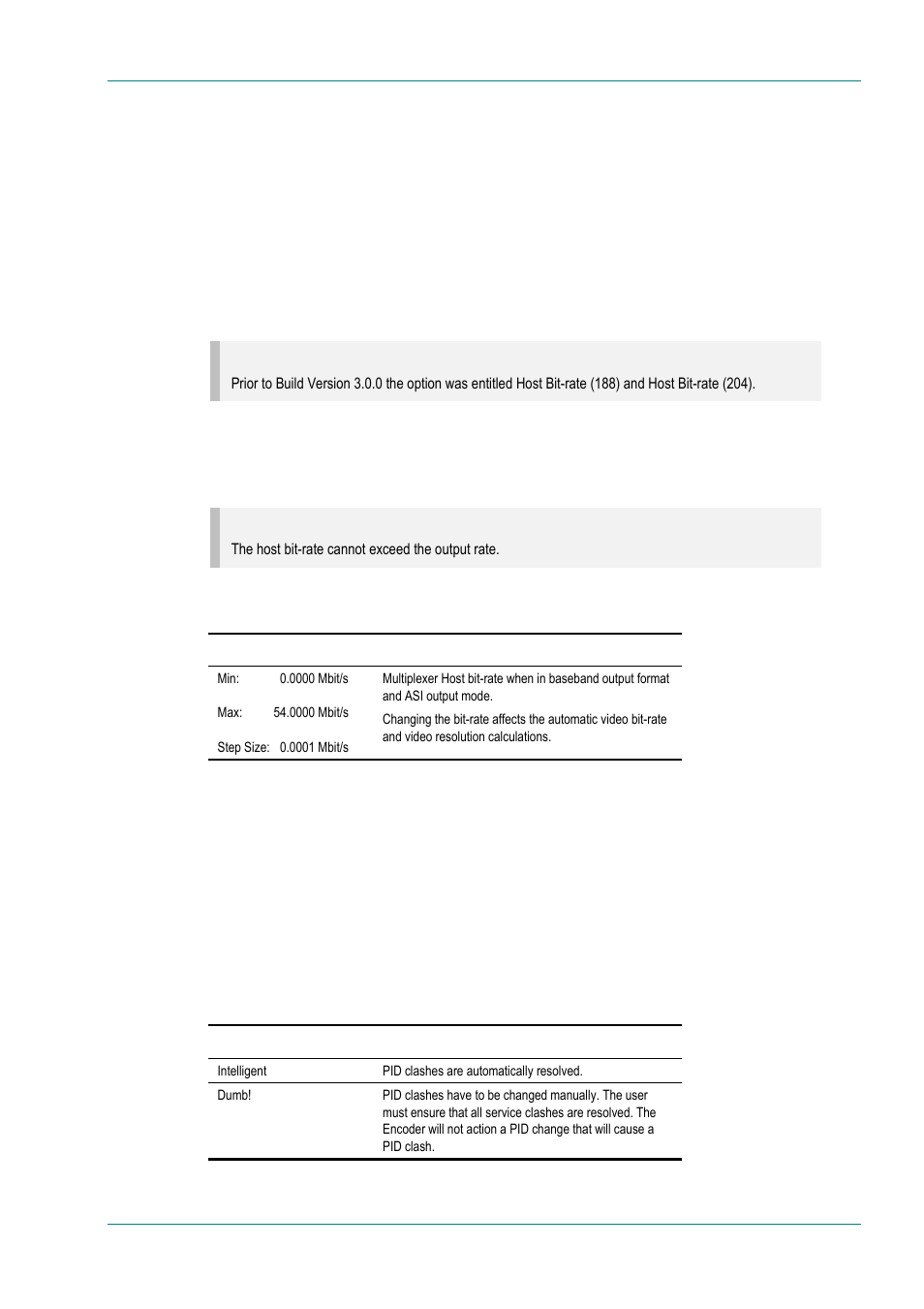 Remux, Introduction, Addition to mux menu when remux fitted | Host bit-rate option, Remux module menu, Remux mode option, 13 remux, 1 introduction, 2 addition to mux menu when remux fitted, 3 remux module menu | TANDBERG E5714 User Manual | Page 175 / 332