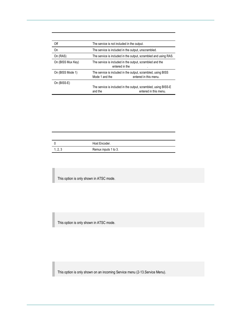 Source (bnc) option, Short name in option, Short name out option | Name (in) option | TANDBERG E5714 User Manual | Page 177 / 332