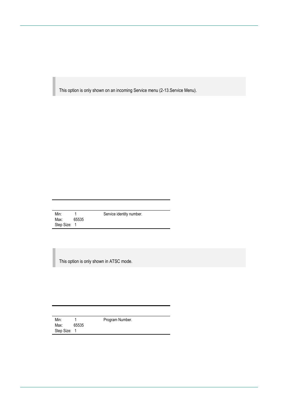 Name out option, Service prov (in) option, Service provider option | Service id (out) option, Program number (out) option | TANDBERG E5714 User Manual | Page 178 / 332