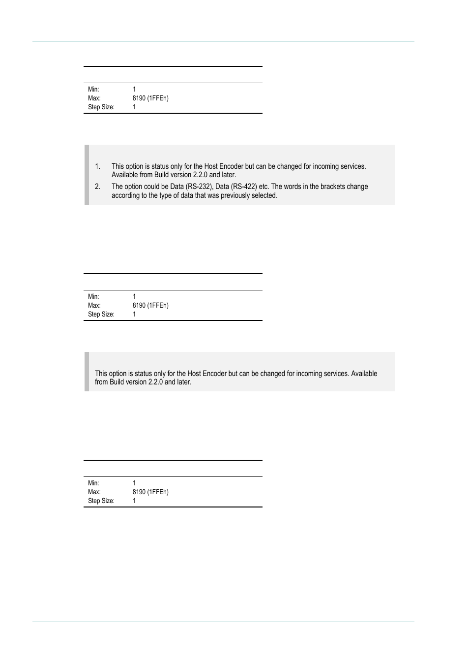 Data (type of data) option, Teletext option | TANDBERG E5714 User Manual | Page 182 / 332