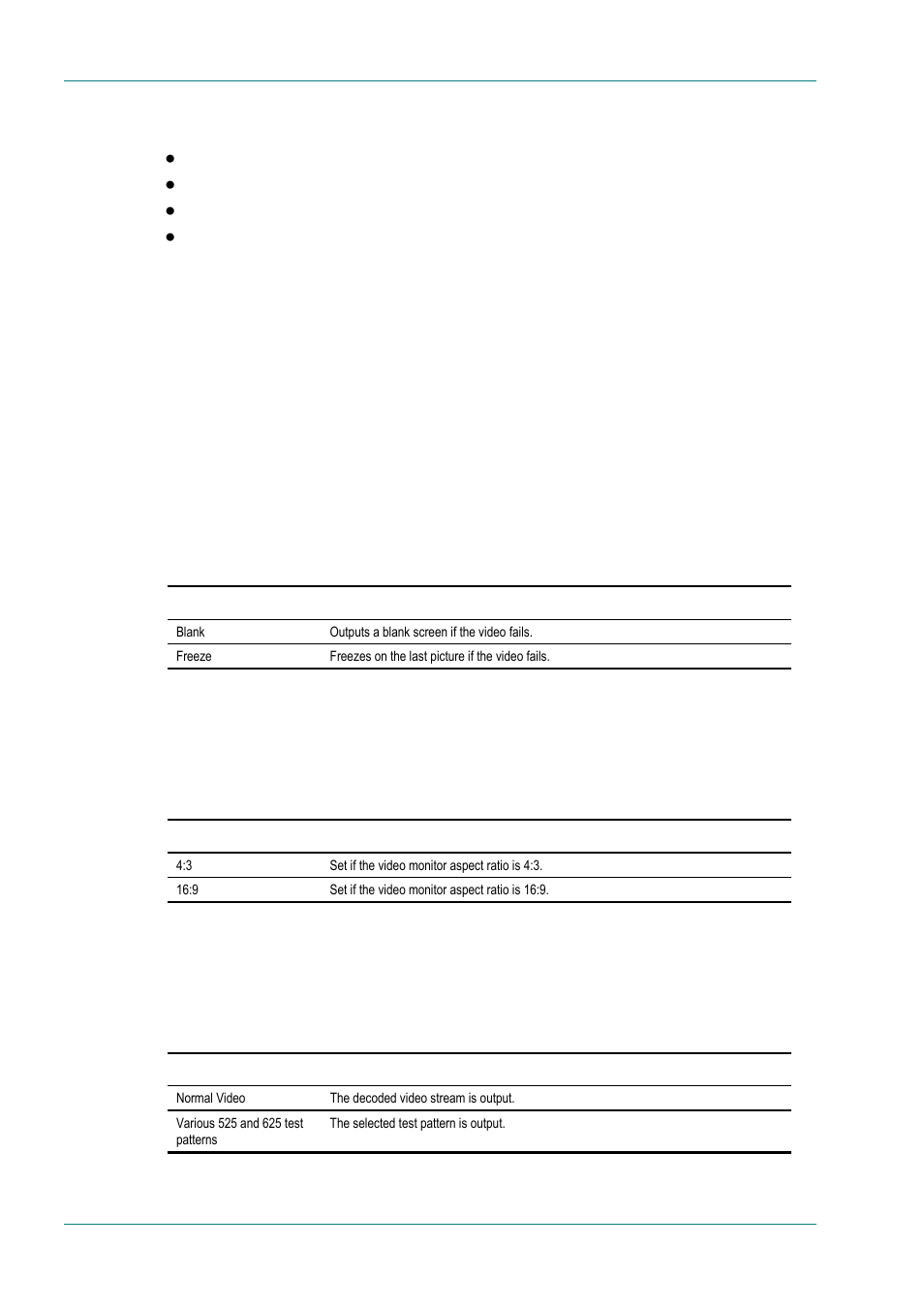 Status only options for the ird demod menu, Service list menu, Ird video menu | Stop mode option, Aspect ratio option, Video output source option, 5 service list menu, 6 ird video menu | TANDBERG E5714 User Manual | Page 188 / 332